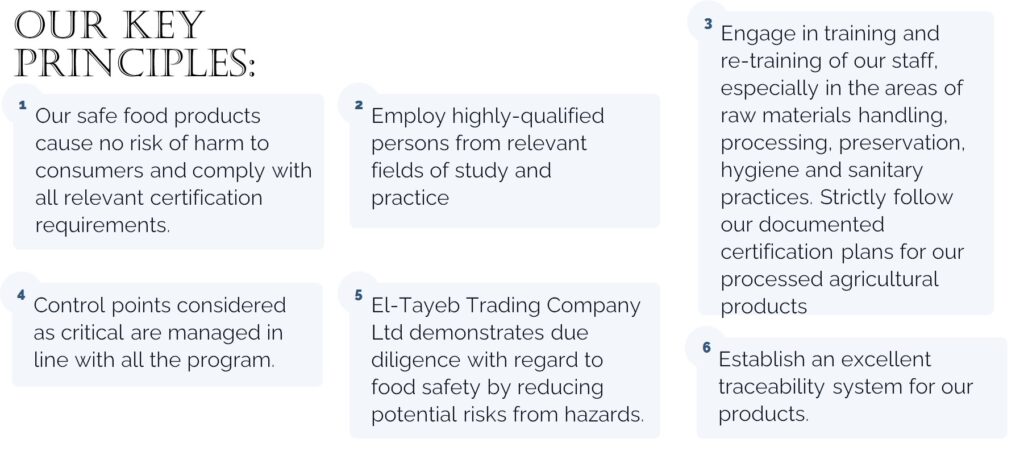 Our key principle – El-Tayeb Trading Company Limited
